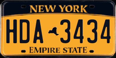 NY license plate HDA3434