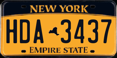 NY license plate HDA3437
