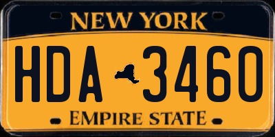 NY license plate HDA3460