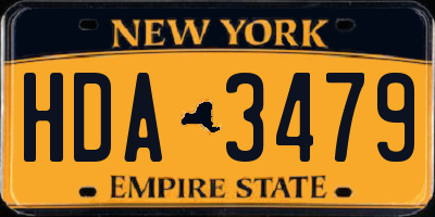 NY license plate HDA3479