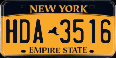 NY license plate HDA3516