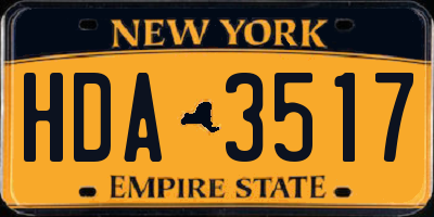 NY license plate HDA3517