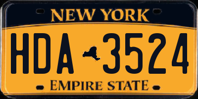 NY license plate HDA3524
