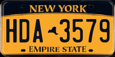 NY license plate HDA3579