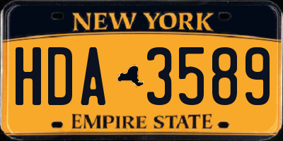 NY license plate HDA3589