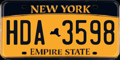 NY license plate HDA3598