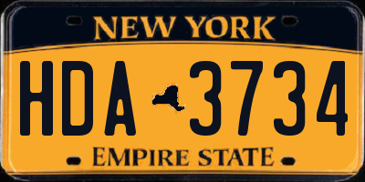 NY license plate HDA3734