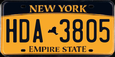 NY license plate HDA3805