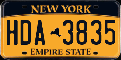 NY license plate HDA3835