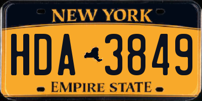 NY license plate HDA3849