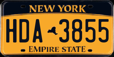 NY license plate HDA3855