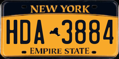 NY license plate HDA3884