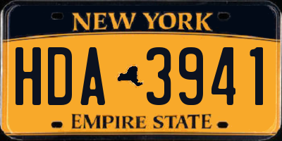 NY license plate HDA3941