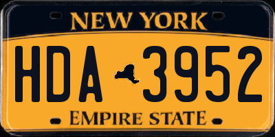 NY license plate HDA3952