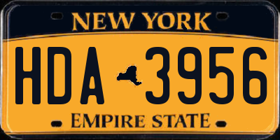 NY license plate HDA3956