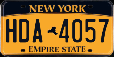 NY license plate HDA4057