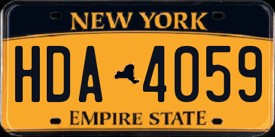 NY license plate HDA4059