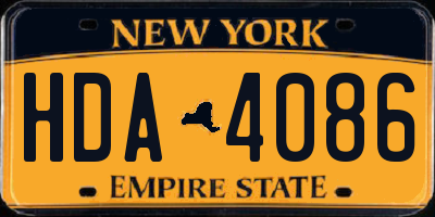 NY license plate HDA4086