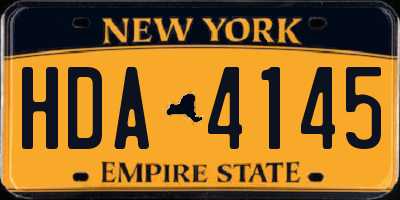 NY license plate HDA4145