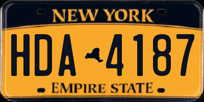 NY license plate HDA4187