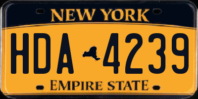 NY license plate HDA4239