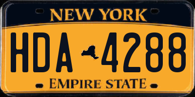 NY license plate HDA4288