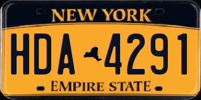 NY license plate HDA4291