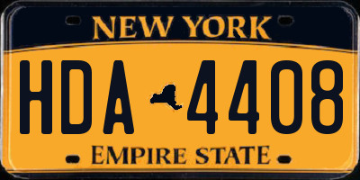 NY license plate HDA4408