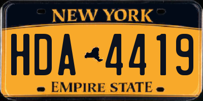 NY license plate HDA4419