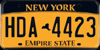 NY license plate HDA4423