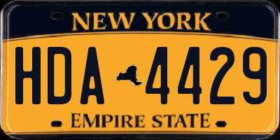 NY license plate HDA4429