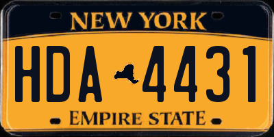 NY license plate HDA4431