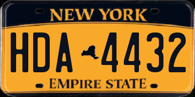 NY license plate HDA4432