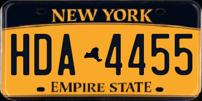 NY license plate HDA4455