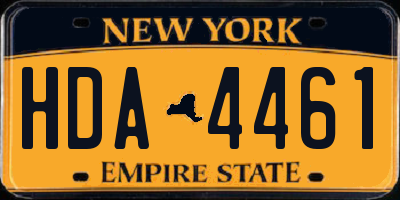NY license plate HDA4461