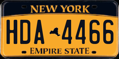 NY license plate HDA4466
