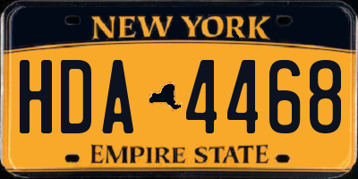 NY license plate HDA4468