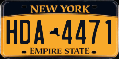 NY license plate HDA4471