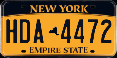 NY license plate HDA4472