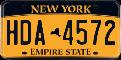 NY license plate HDA4572