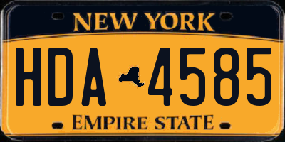 NY license plate HDA4585