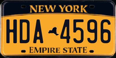 NY license plate HDA4596
