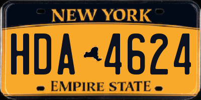 NY license plate HDA4624