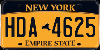 NY license plate HDA4625