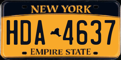 NY license plate HDA4637