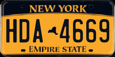 NY license plate HDA4669