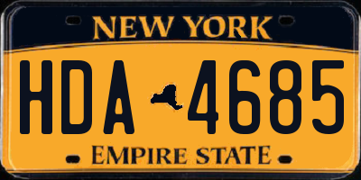 NY license plate HDA4685
