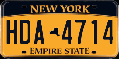 NY license plate HDA4714