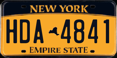 NY license plate HDA4841
