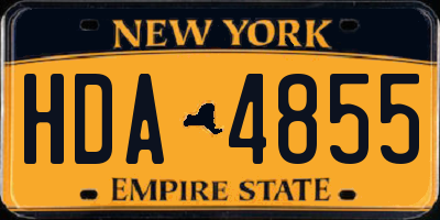 NY license plate HDA4855